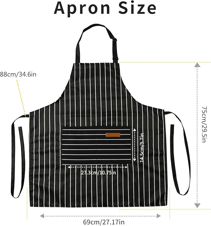 Tosewever 2 Pieces Kitchen Cooking Aprons, Cotton Polyester Blend Adjustable - Image 6