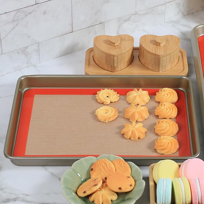 AMYONE Quarter Sheet Silicone Baking Mat, Reusable Baking Sheet Liners - Image 5