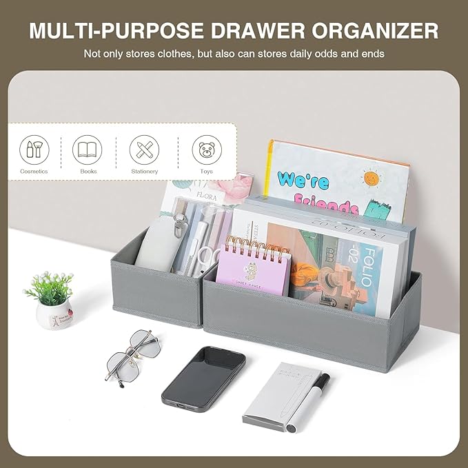 DIMJ Drawer Organizers for Clothing, Fabric Closet Organizers and Storage - Image 4