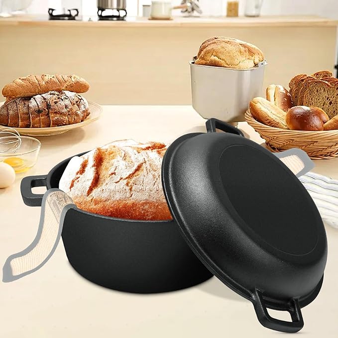 Cast Iron Dutch Oven for Bread Baking, 5 Qt Sourdough Dutch Oven - Image 5