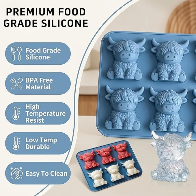 Mini Highland Cow Ice Cube Mold - Image 4
