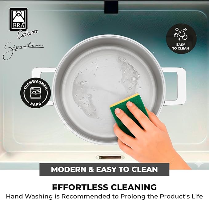 BRA COOKWARE Signature Stainless Steel Stock Pot w/Glass Lid | 9.5 Inch 4 Quart - Image 5