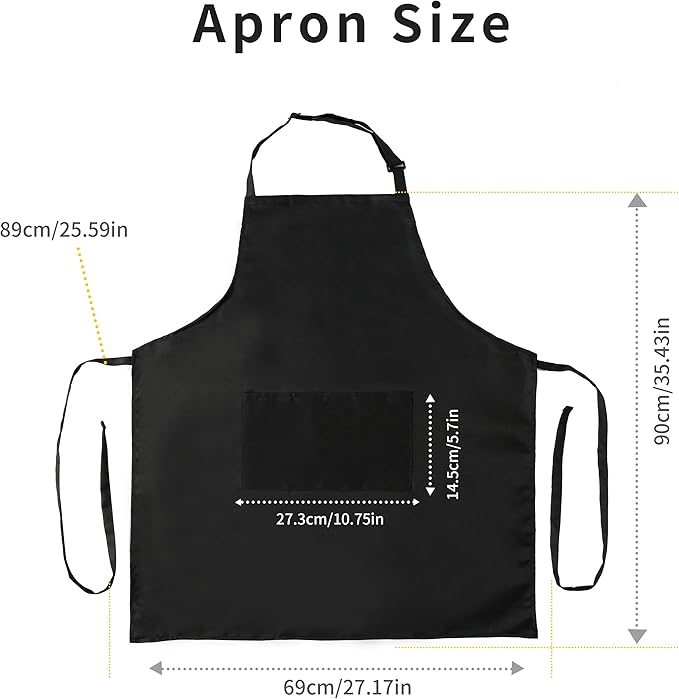 Tosewever 2 Pack Adjustable Bib Apron, Waterdrop Resistant Aprons - Image 7