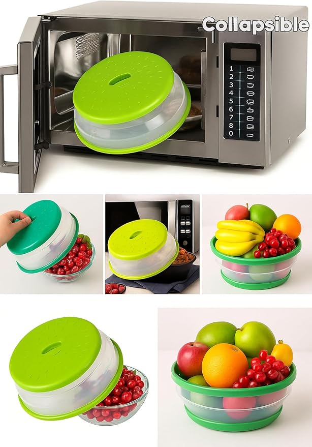 Dependable Industries' 2-in-1 Collapsible Microwave Splatter Guard Cover & - Image 2