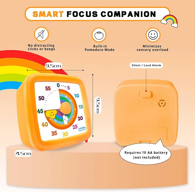 Visual Timer for Kids 60 Minute, Rainbow Countdown Clock - Image 4