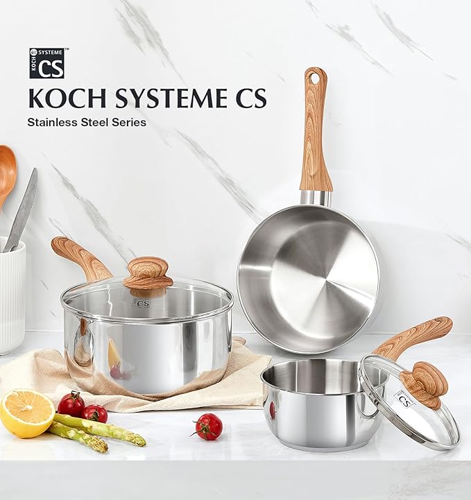 KOCH SYSTEME CS Stainless Steel Saucepan Set, 4-Piece Stainless Steel Sauce Pan - Image 8