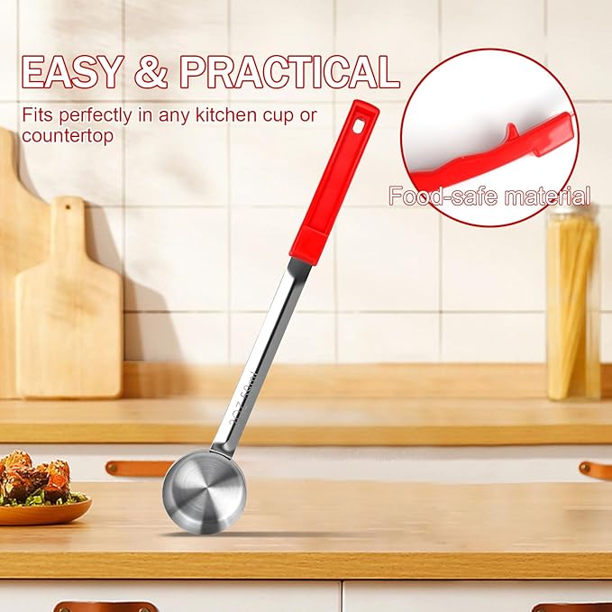 2 Ounce Solid Stainless Steel Portion Control Ladle Spoon -Pizza Sauce Serving - Image 4