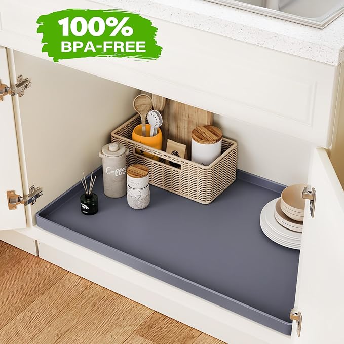 FLATO Waterproof Under Sink Mat 25" x 22" Shelf Liner - Image 4