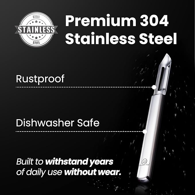Vegetable Peeler, Ultra Sharp Potato Peeler, Seamless One-Piece Design - Image 5