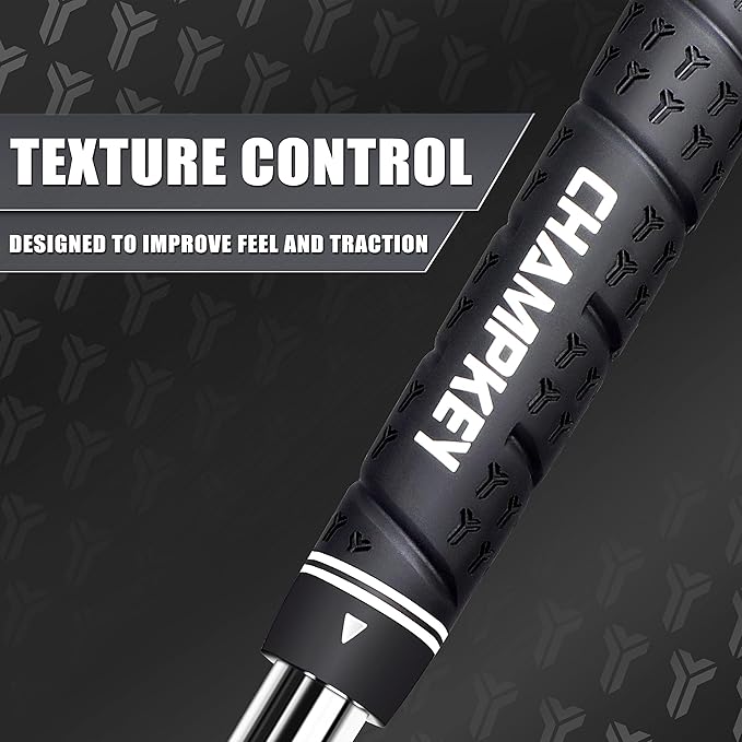 ++Champkey CHAMPKEY 3 Pack WRAP-Y Rubber Golf Grips - High Feedback and Traction Golf Club Grips（Do Not Includes Solvent and Grip Remove Kit）