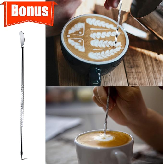 Milk Frothing Pitcher, 20oz Espresso Steaming Pitchers Stainless Steel - Image 7