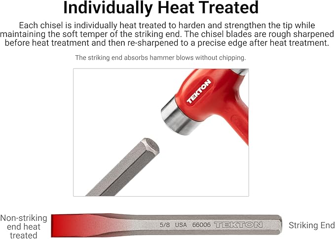 TEKTON Cold Chisel Set, 3-Piece | PNC91003 | Made in USA - Image 3