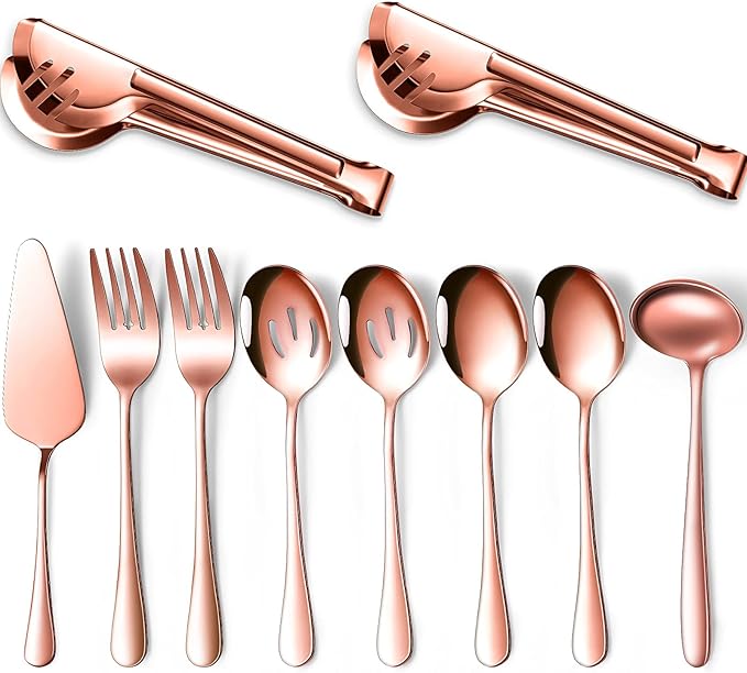 Patelai Serving Utensils Set Include Stainless Steel Large Spoons Slotted by Patelai