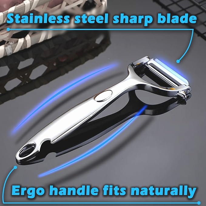 Vegetable Peeler with Bottle Opener, Stainless Steel, Razor-Sharp Blade - Image 5