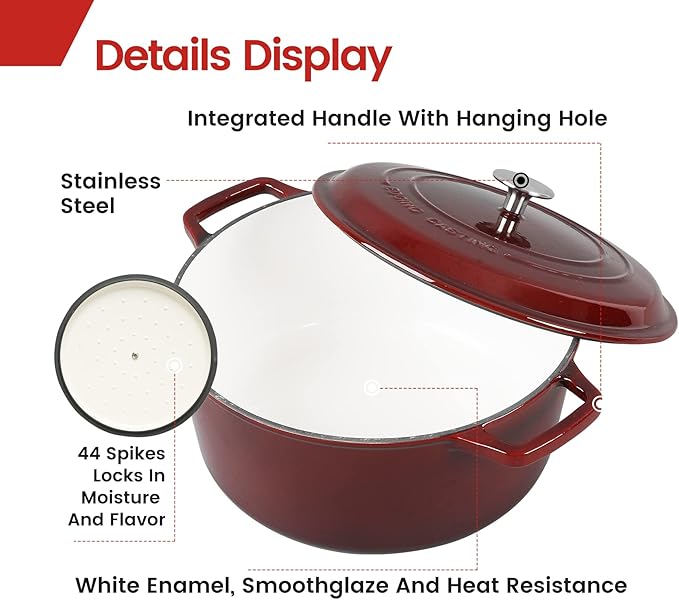 EDGING CASTING Enameled Cast Iron Dutch Oven Pot - Image 4