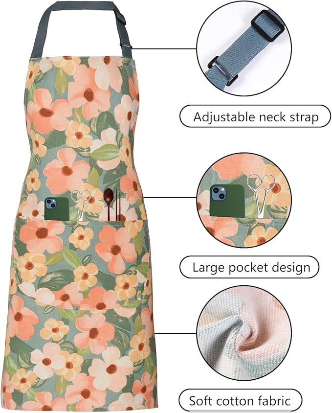 2 Pack Floral Apron for Women - Image 3