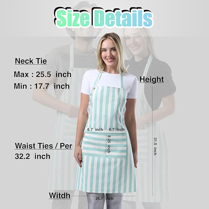 TOSHEX Kitchen Apron Waterdrop Resistant Cotton Apron - Image 6