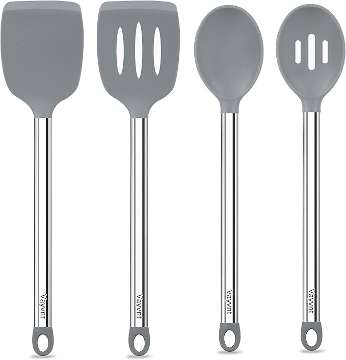 Vayvnt 4 PCS Cooking Utensils Set, Silicone Kitchen Spatula Set by Vayvnt