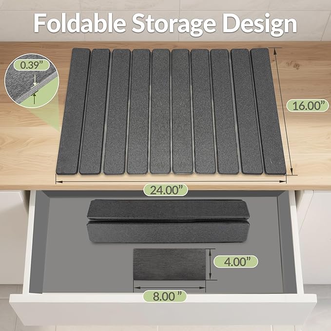 Large Stone Dish Drying Mat for Kitchen Counter, Foldable Fast-Drying - Image 4
