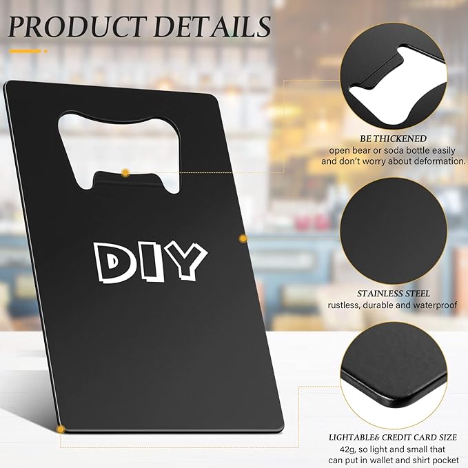 40 Pieces Credit Card Bottle Opener Stainless Steel Poker Wallet Bottle Opener - Image 3