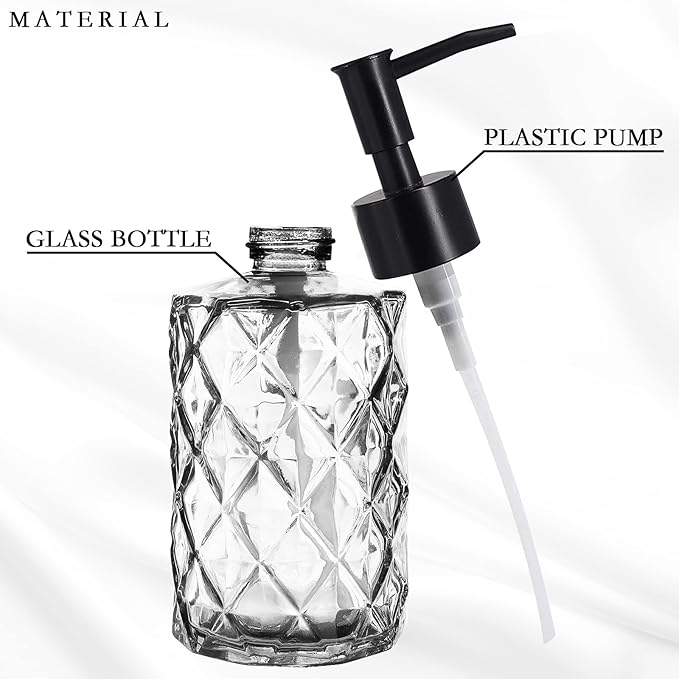 2Pcs Clear Glass Soap Dispenser - Image 7