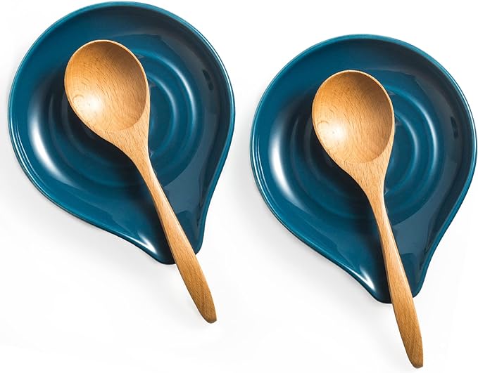 LAUCHUH Spoon Rest for Stove Top, Ceramic Spoon Holder for Kitchen Counter by LAUCHUH