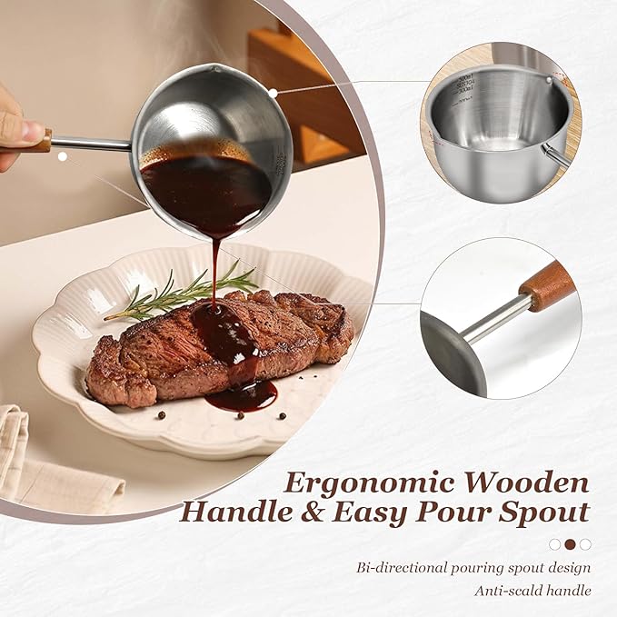 Butter Warmer Pot, 500ml Small Sauce Pan - Image 4