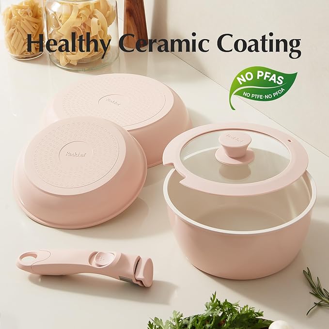 Redchef Pans and Pots Set Nonstick, Ceramic Cookware Set - Image 5