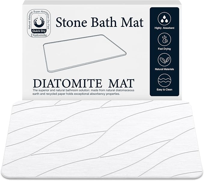 Closefriend Diatomaceous Earth Stone Bath Mat, Quick Dry Non-Slip Super by Closefriend