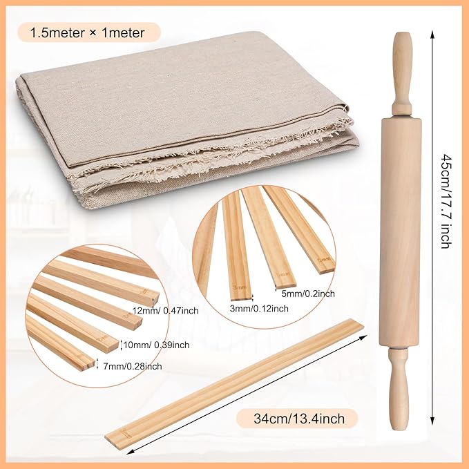 Newtay 12 Pcs Pottery Tools Include 1 Wood Rolling Pin Sculpting Polymer Clay - Image 2