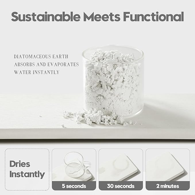 2PCS White Water Absorbing Diatomite Stone Drying Soap Dish Sink Vanity Tray - Image 3