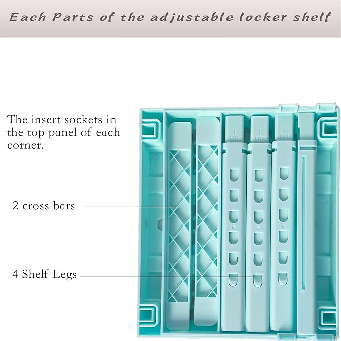 Locker Shelf Adjustable Height and Width, Locker Organizer - Image 4