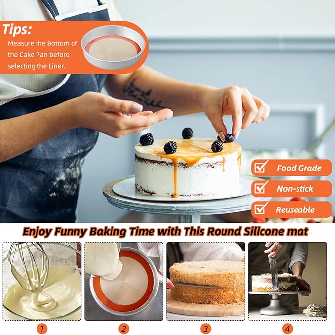 AMYONE Round Silicone Baking Mats - Image 4