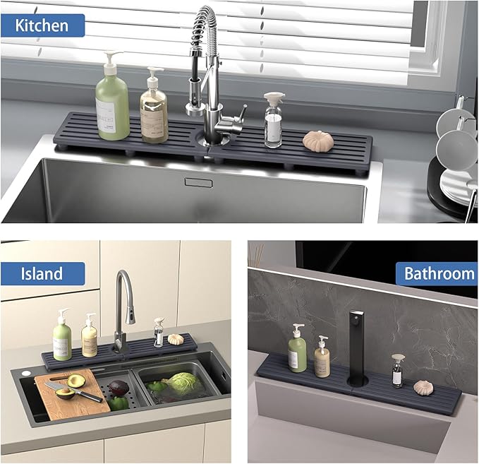Faucet Mat for Kitchen Sink, Water Absorbent Kitchen Faucet Mat, Durable Sink - Image 6