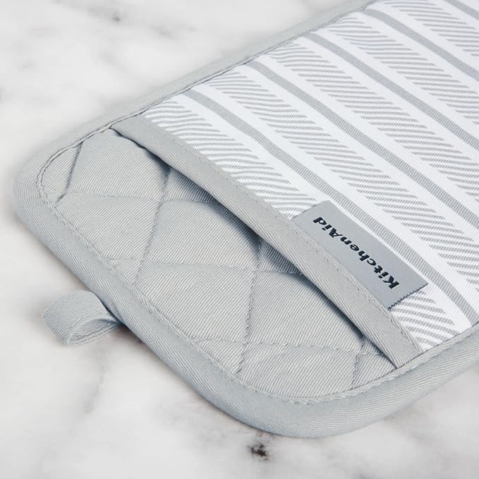 KitchenAid Albany Pot Holder 2-Pack Set, Matte Grey - Image 3