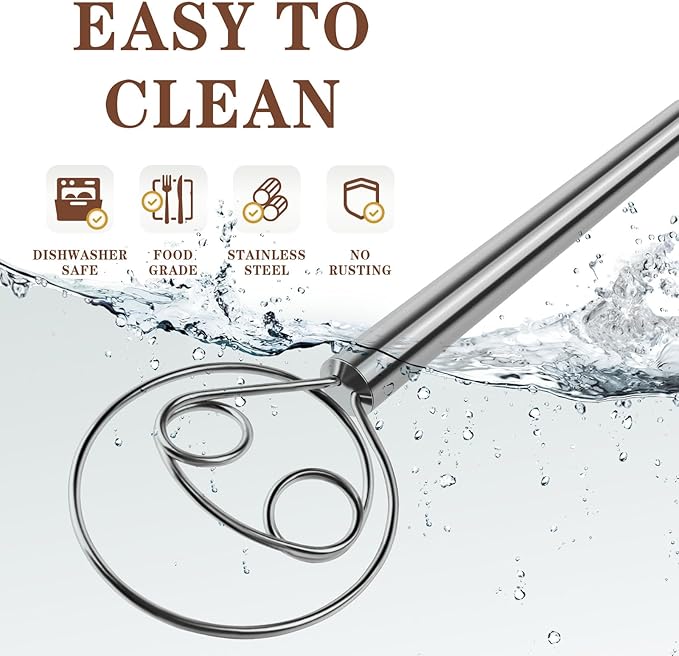 TEEVEA Danish Dough Whisk Stainless Steel - Image 6