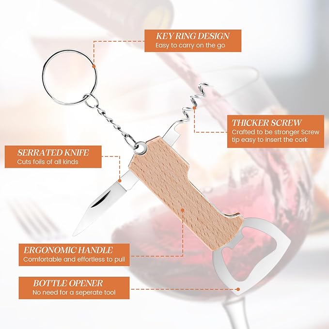 Ziliny 24 Pcs Bottle Opener Keychain Bulk Wine Bottle Beer Opener Keychain - Image 2