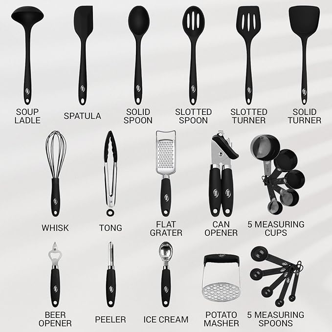 Kaluns Silicone Kitchen Utensils Set 24 Pcs Silicone Cooking Utensils Set - Image 2