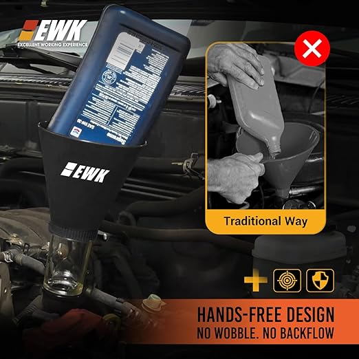 EWK Oil Funnel Threaded Engine Oil Fill Funnel, Secure No-Leak Design - Image 4