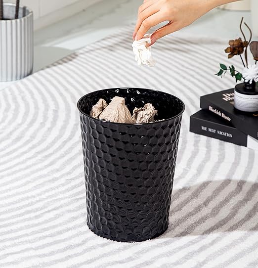 Venalys Small Metal Trash Can Wastebasket, Decorative Honeycomb Garbage Can - Image 2