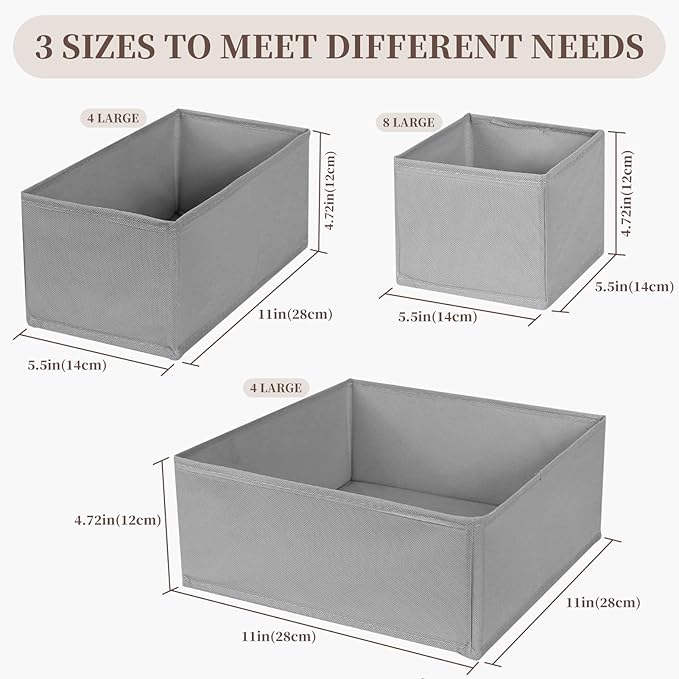 Drawer Organizer Clothes, 16 Pack Dresser Organizer Bins, Foldable Closet - Image 2