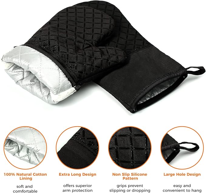 4PCS Oven Mitts and Pot Holders Sets 500°F Pot Holders - Image 5