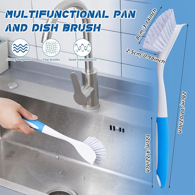 Hsei 20 Pcs Blue Kitchen Scrub Dish Brush Bulk - Image 2