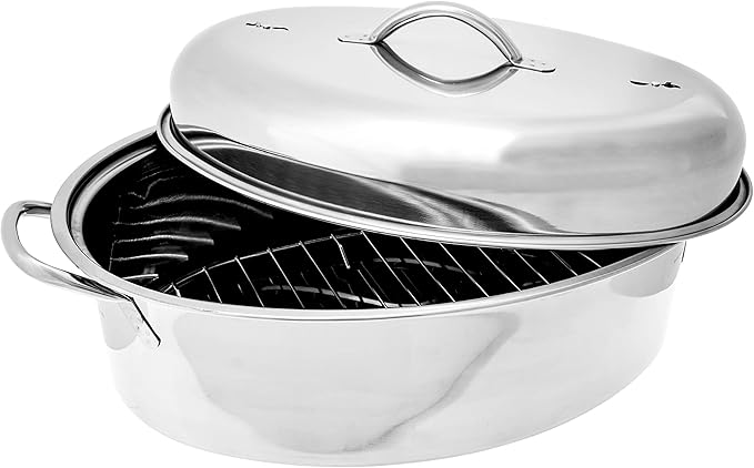 Fox Run Oval Roaster Set, Stainless Steel - Image 4
