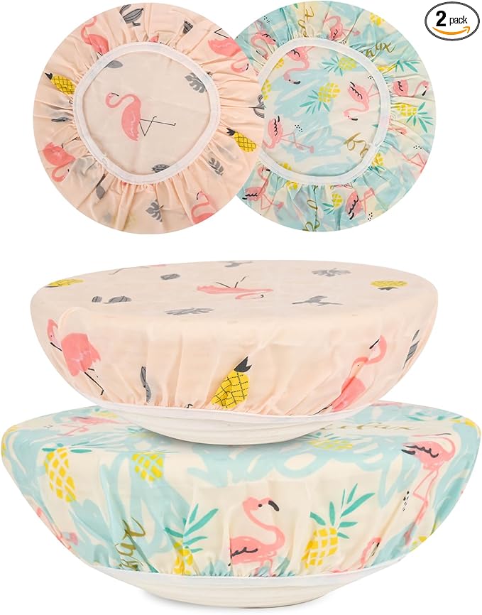 Reusable Bowl Covers for Bread Proofing（2 Large）- Cotton Beeswax Bowl Covers by Unknown