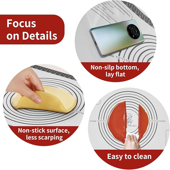 Silicone Baking Mat with Measurement, Non Stick Siliocne Pastrty Mat - Image 3