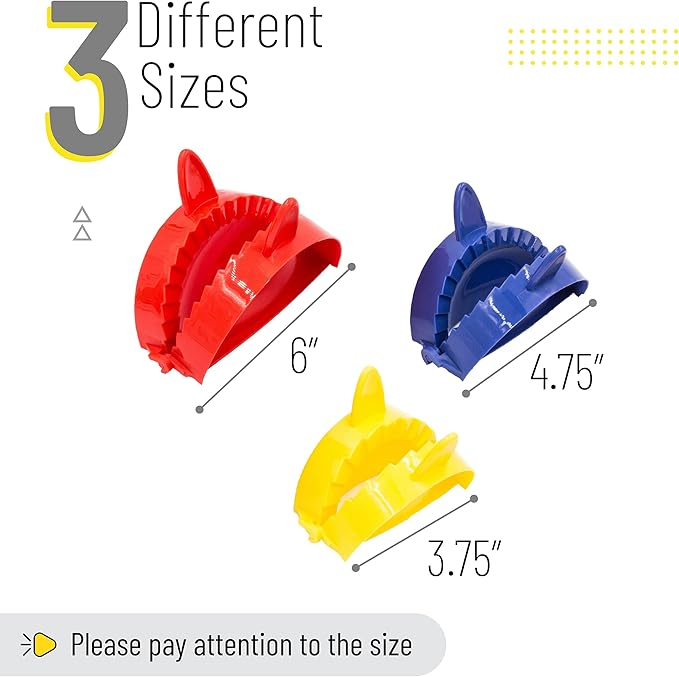 BTaT- Dough Press Set, 3 Pack, Pastry and Turnover Press, Hand Pie Maker - Image 4