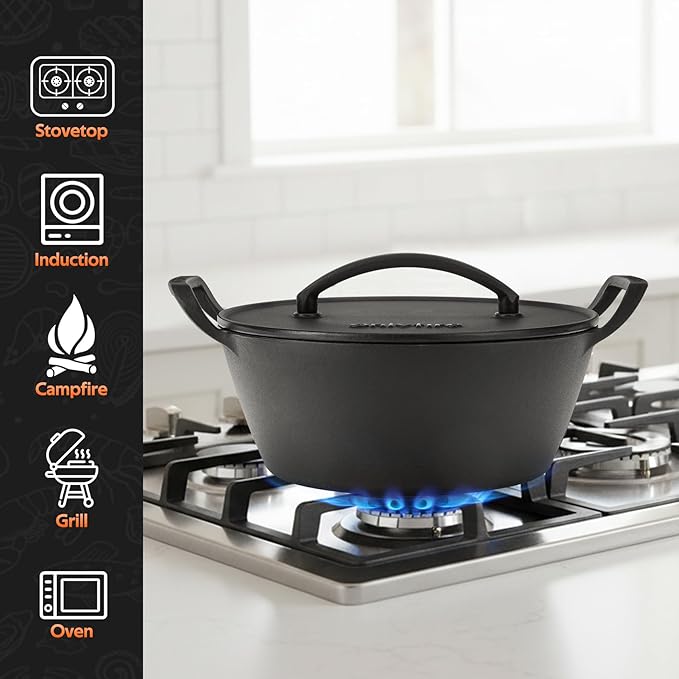 Onlyfire Cast Iron Dutch Oven, Heavy-Duty Dutch Oven Pot - Image 4
