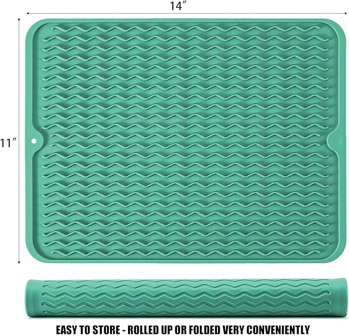 Large 14" x 11" Silicone Dish Drying Mat - Image 2