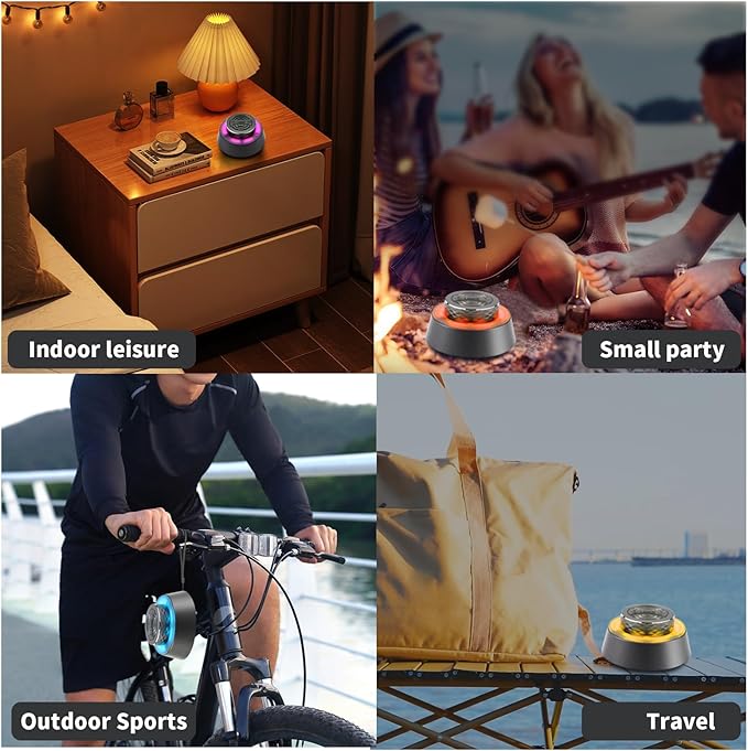 %EF%BC%B7elcometoOKJEW Okjew Bluetooth Shower Speaker, IP67 Waterproof Wireless Speaker with Colorful LED Lights, True Wireless 3D Stereo Sound, Portable Outdoor Speakers for Beach, Pool, Kayak, Travel, and Home Use (Blue)